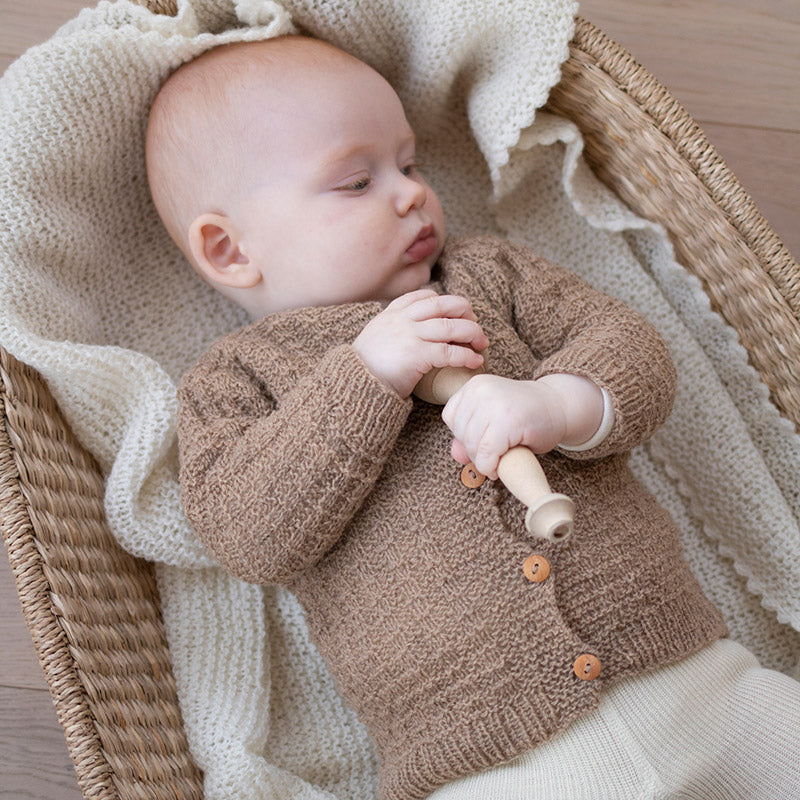 Ruter babyjakke - Strikk