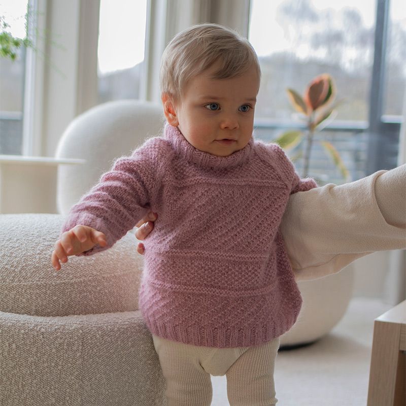 Nøstebarns merinoull 100g Gammel rosa