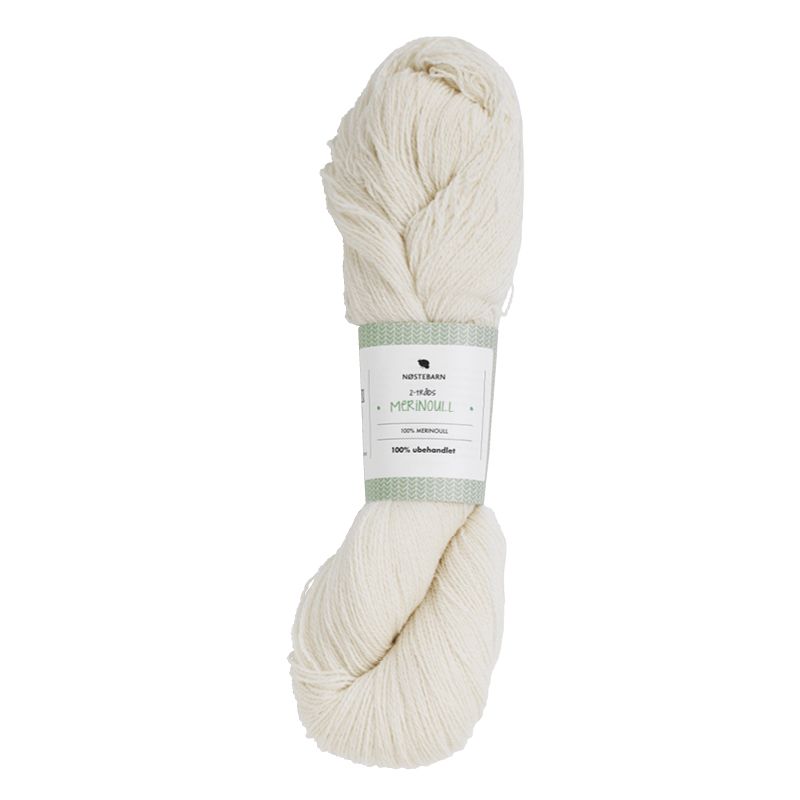 Nøstebarns merinoull 100g  Naturhvit
