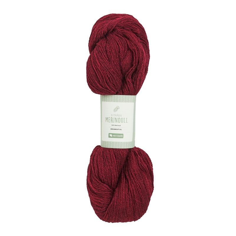 Nøstebarns merinoull 100g Burgunder