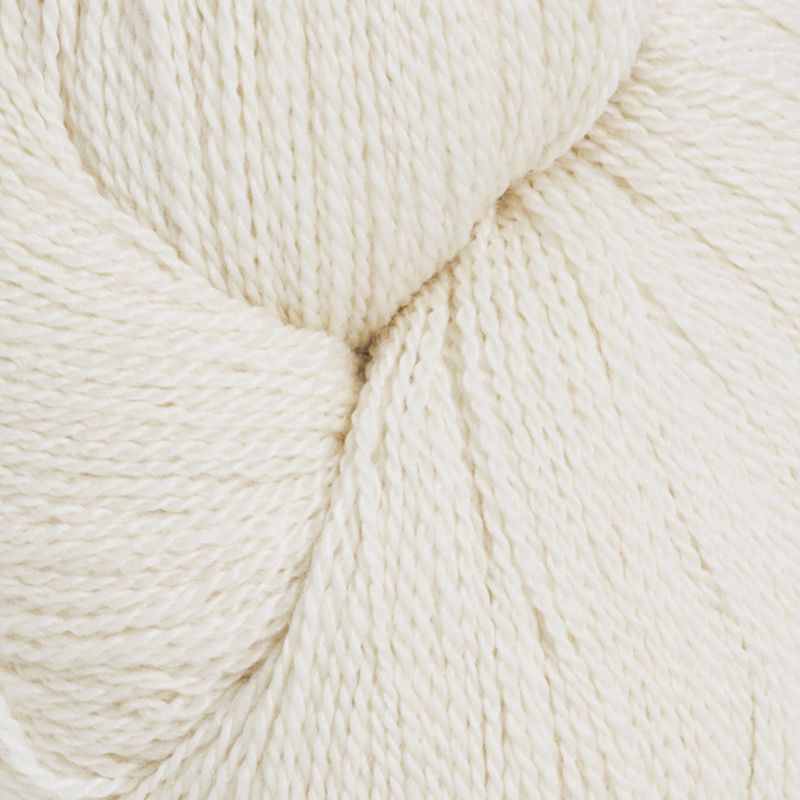 Silkeull 65% merino 35%silke 100g Naturhvit - swatch