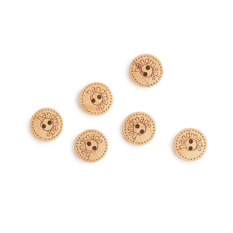 Knapp, 15mm, Handmade, 1stk - Natur