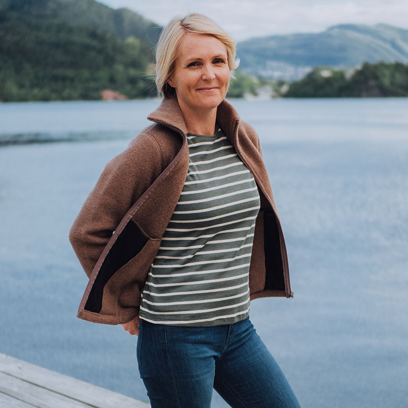 Jakke i ullfleece dame
