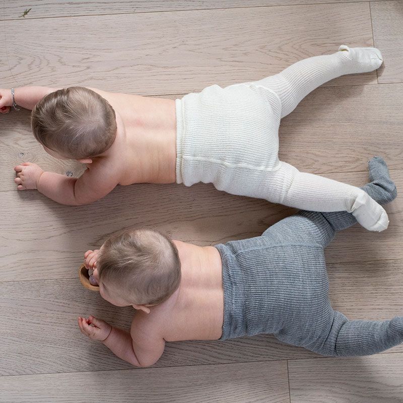 Ullstrømpebukse baby - Natur - Hvit/natur