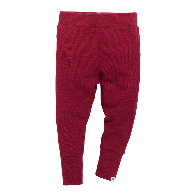 Babytights i ull med silke ribbestrikk