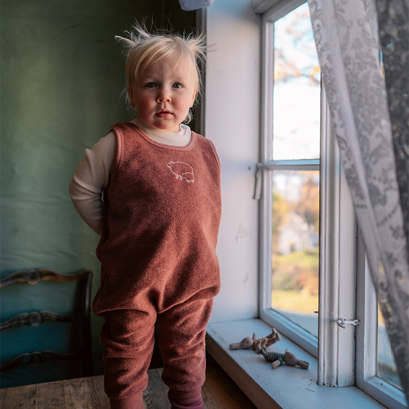 Sparkebukse i ullfrotte, uten fot  - Mørk rose