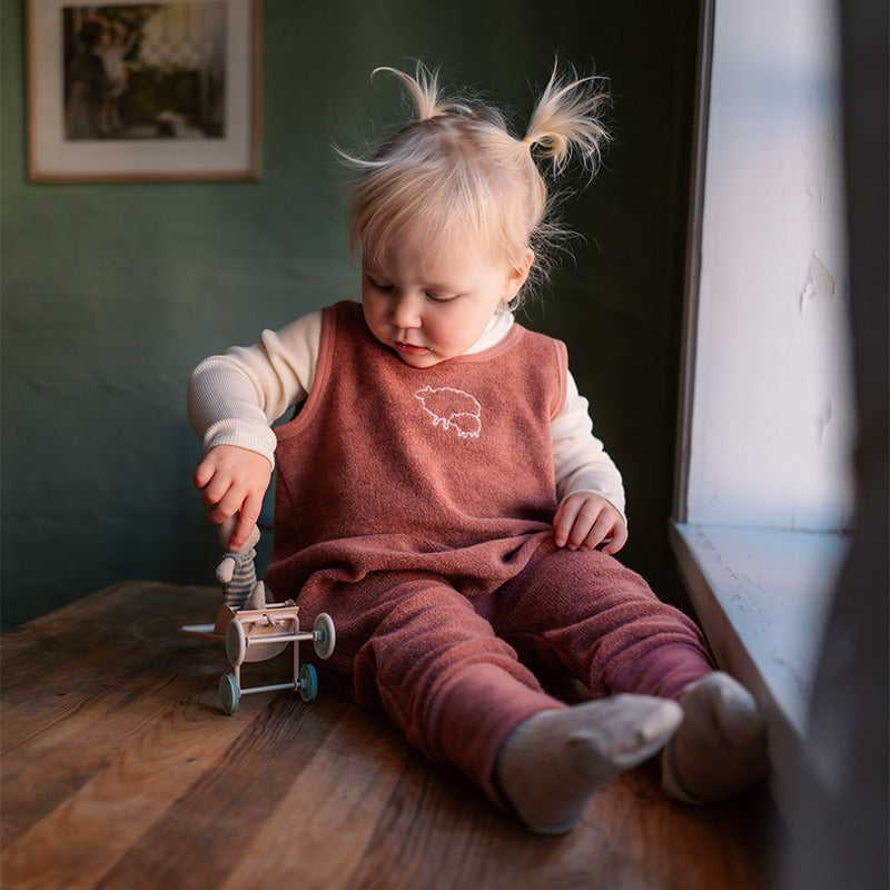 Sparkebukse i ullfrotte, uten fot  - Mørk rose