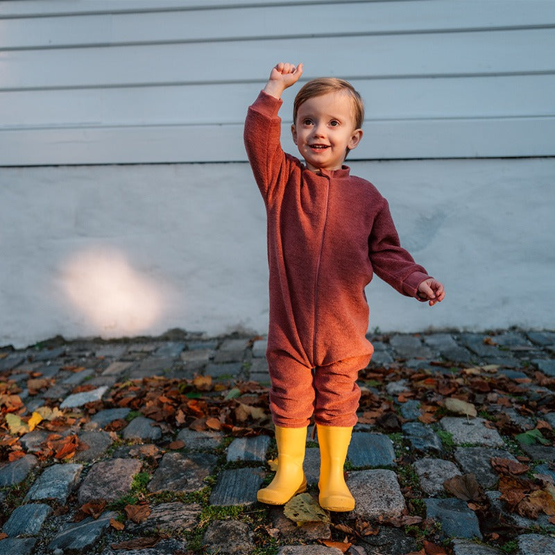 Dress i ullfrotté  - Mørk rose