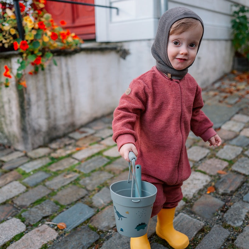 Dress i ullfrotté  - Mørk rose