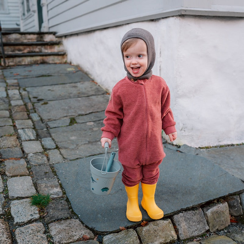 Dress i ullfrotté  - Mørk rose
