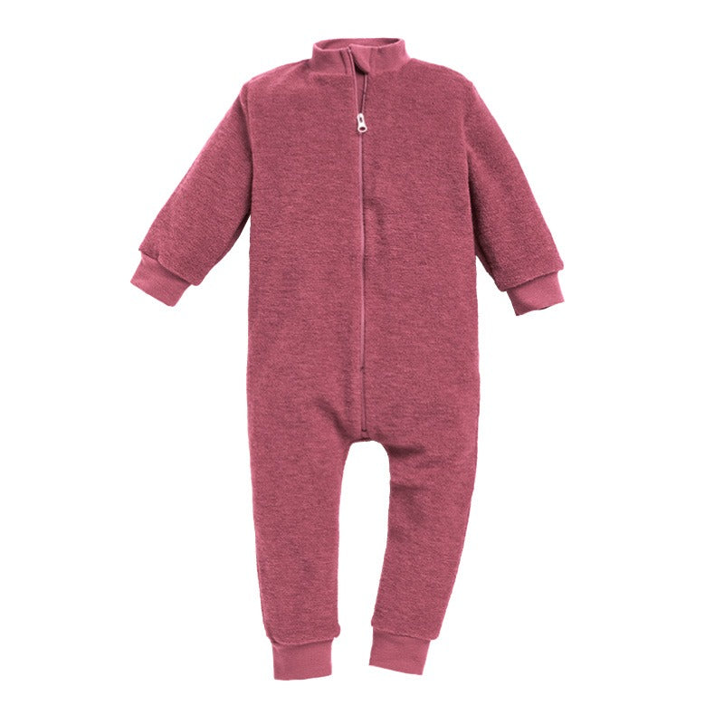 Dress i ullfrotté  - Mørk rose