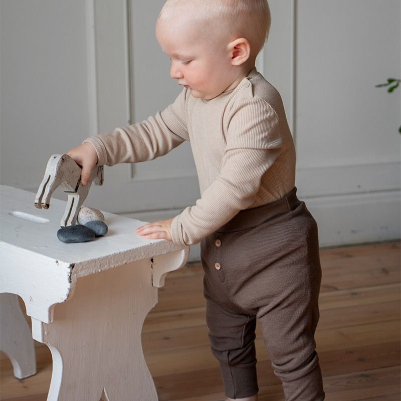 Babybukse i ull - Brun