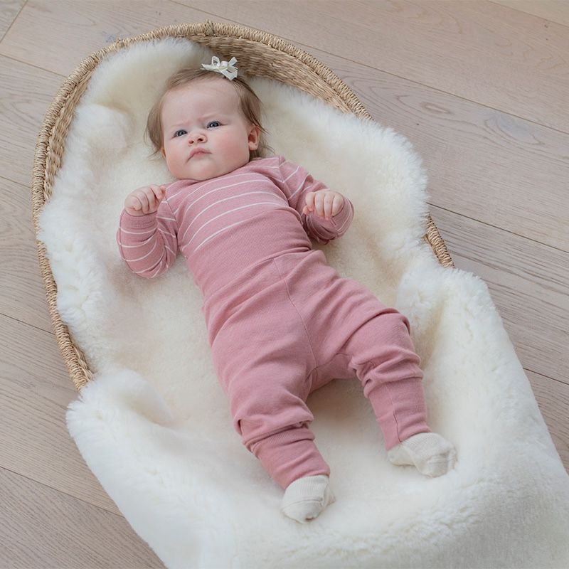 Babybukse i ull med silke - Lys rose