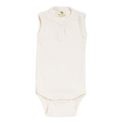 Singletbody m/knapp i ull med silke - Hvit/natur