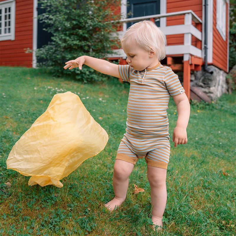 Sommerdress i ull med silke - Blå/turkis