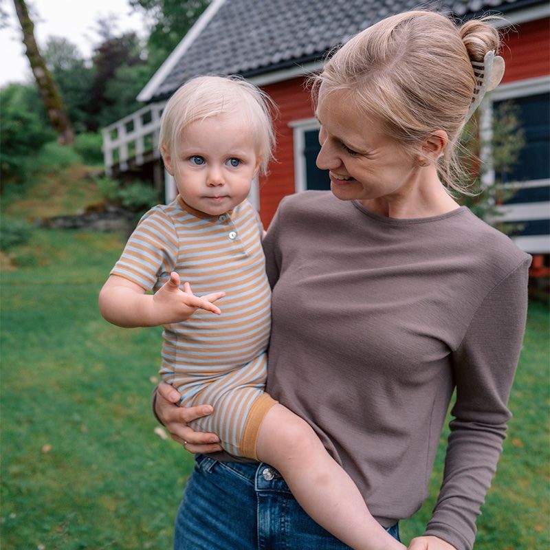Sommerdress i ull med silke - Blå/turkis