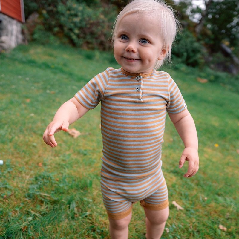 Sommerdress i ull med silke - Blå/turkis