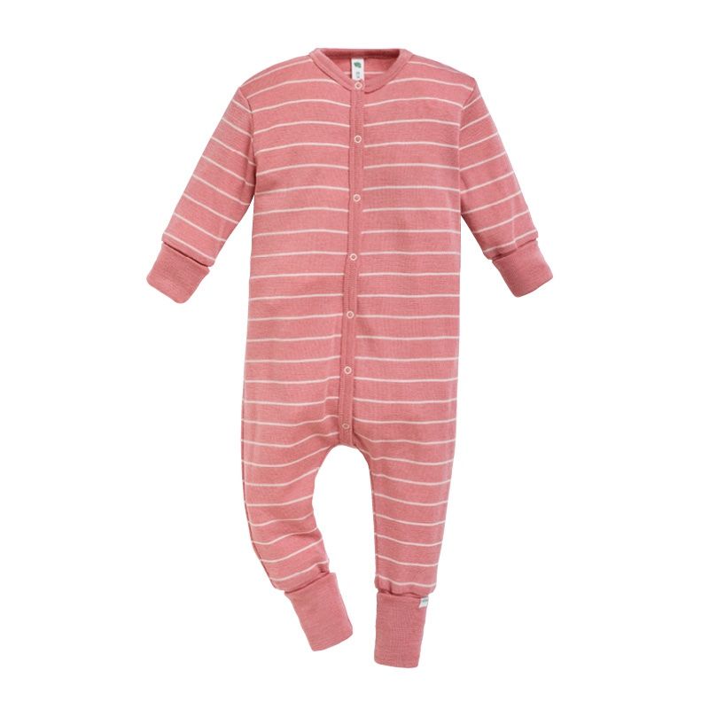 Hel dress i ull med silke  - Lys rose/natur