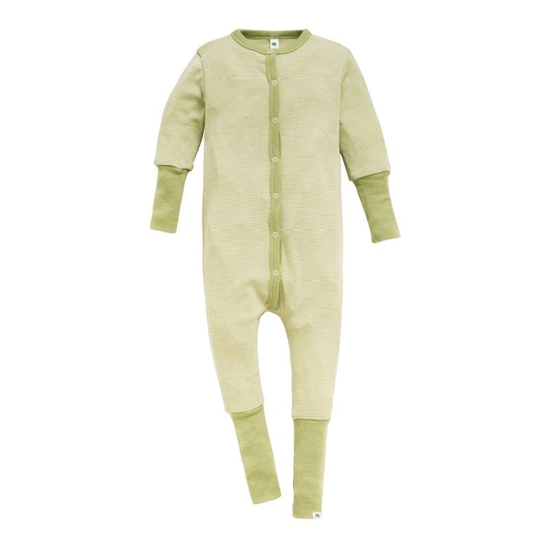 Hel dress i ull med silke  - Pistasj/natur