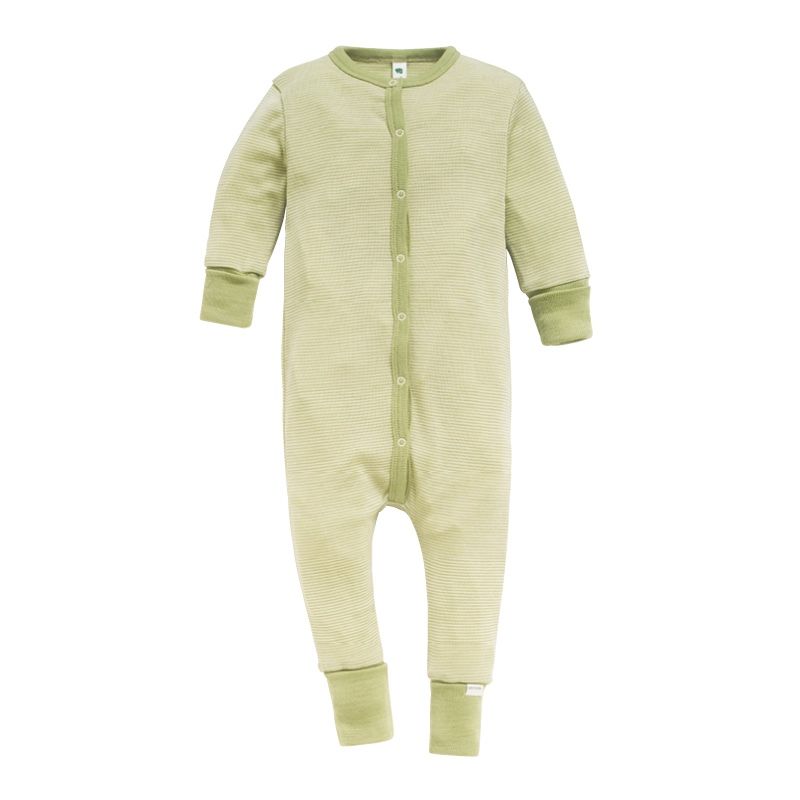 Hel dress i ull med silke  - Pistasj/natur