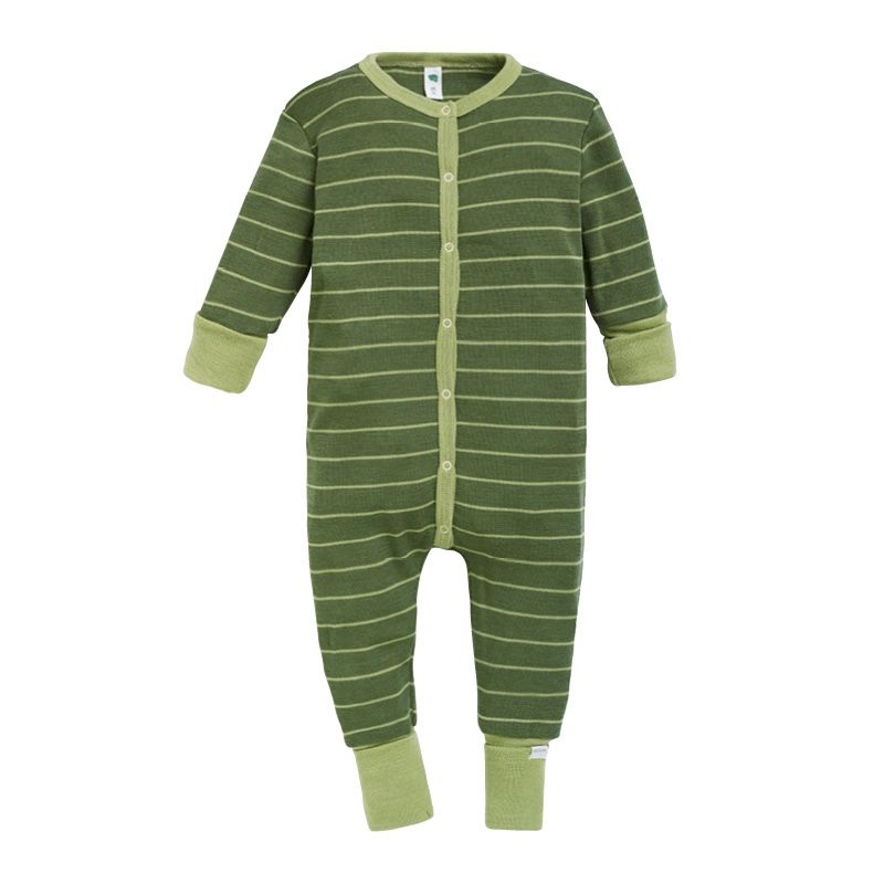 Hel dress i ull med silke  - Olivin/pistasj