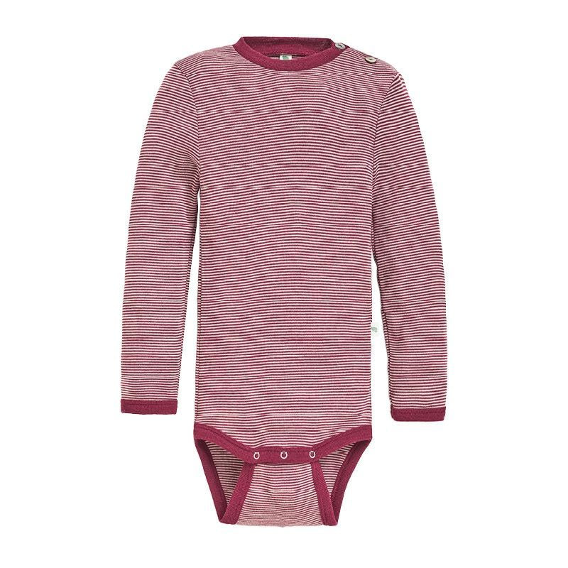 Body i ull med silke - Plomme/Natur