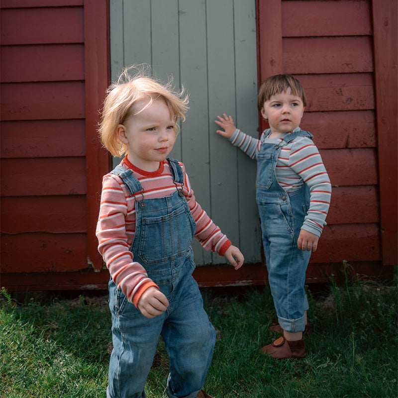 Body i ull med silke - Lys rose/jordbær/natur