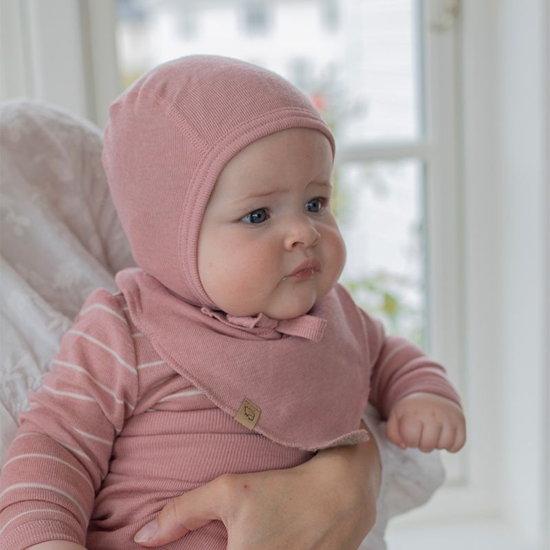 Halstørkle i ullfrotté og ull med silke, 0-1 år