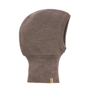 Patentstrikket balaclava i ull  - Brun