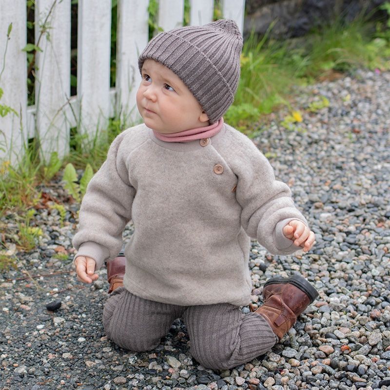 Babygenser i ullfleece - Linfarge