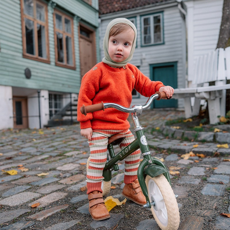Babygenser i ullfleece - Høstrød