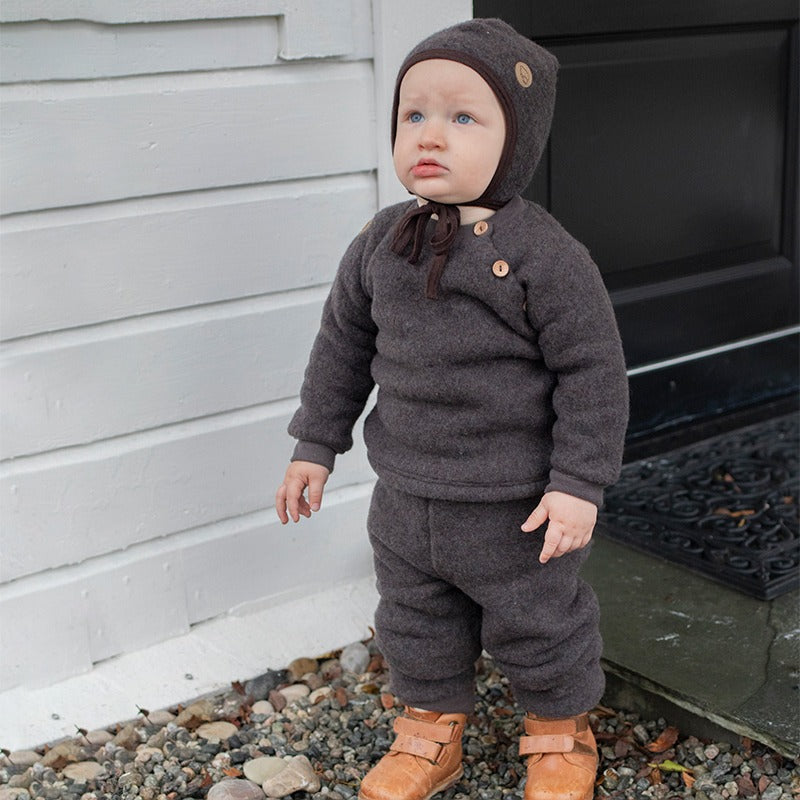Babybukse i ullfleece - Brun