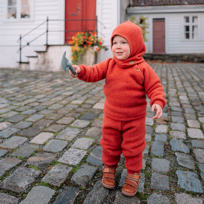 Babybukse i ullfleece - Høstrød