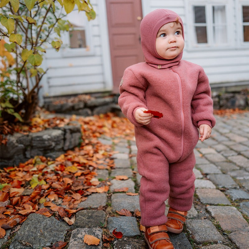 Hel dress i ullfleece  - Mørk rose