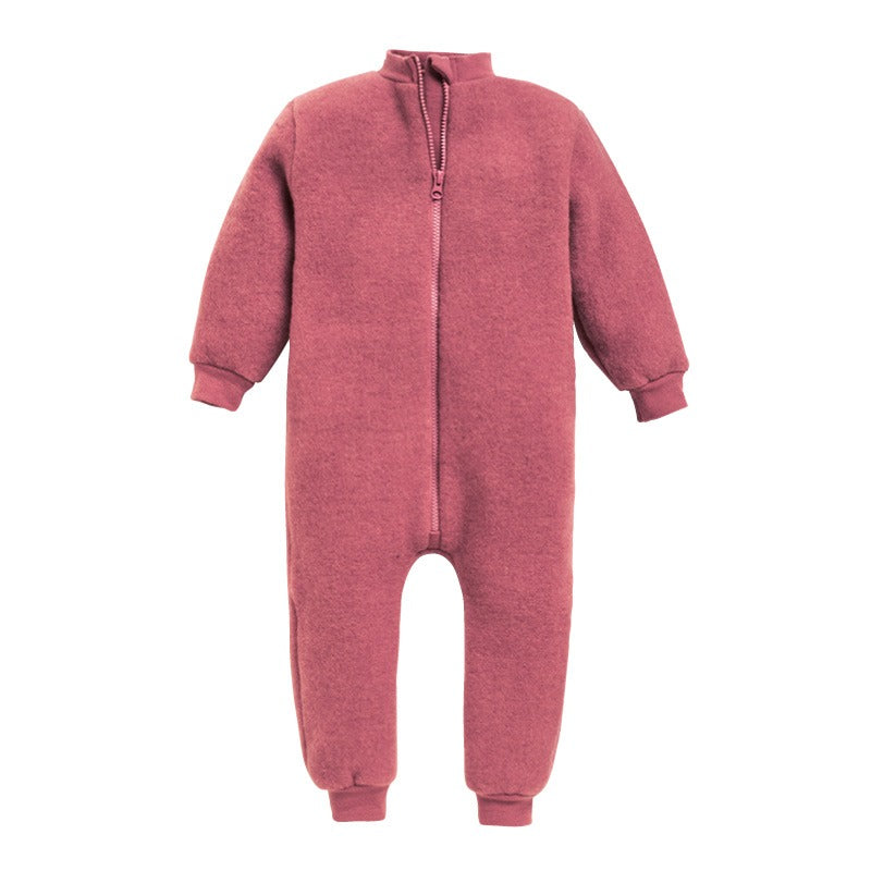 Hel dress i ullfleece  - Mørk rose