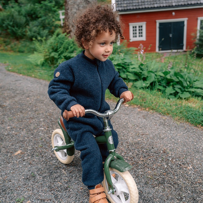 Hel dress i ullfleece  - Blå/turkis