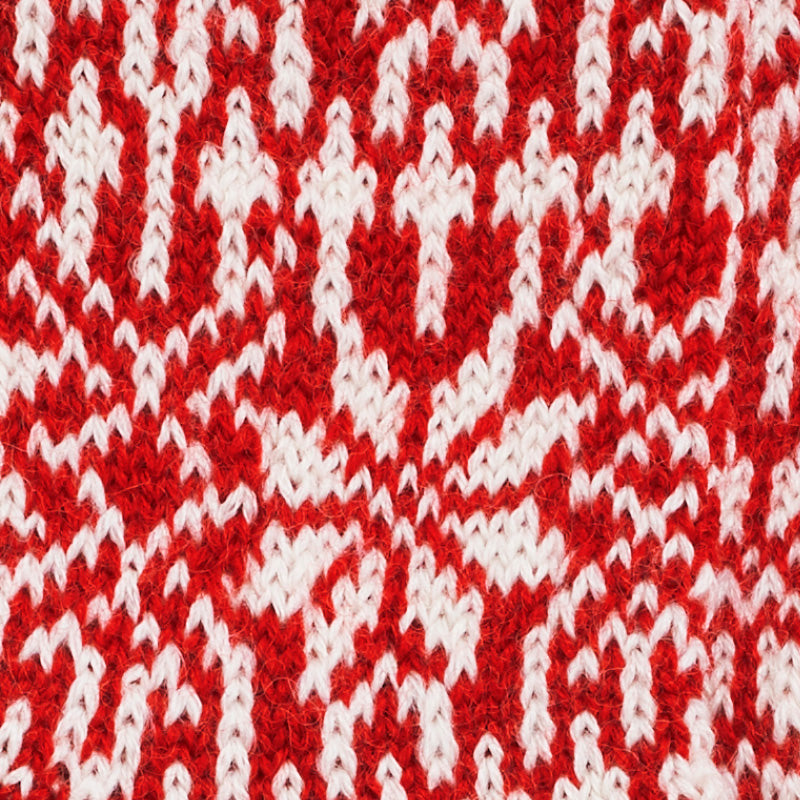 Mellomtykke ullsokker i 100% ull - Rød/natur - swatch