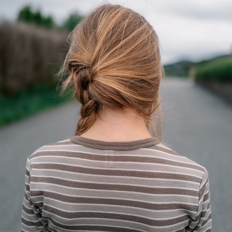 Ulltrøye barn  - Valnøtt/Natur/Lin