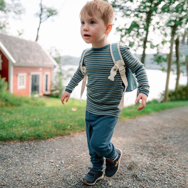 Joggebukse i ull - Dongeriblå