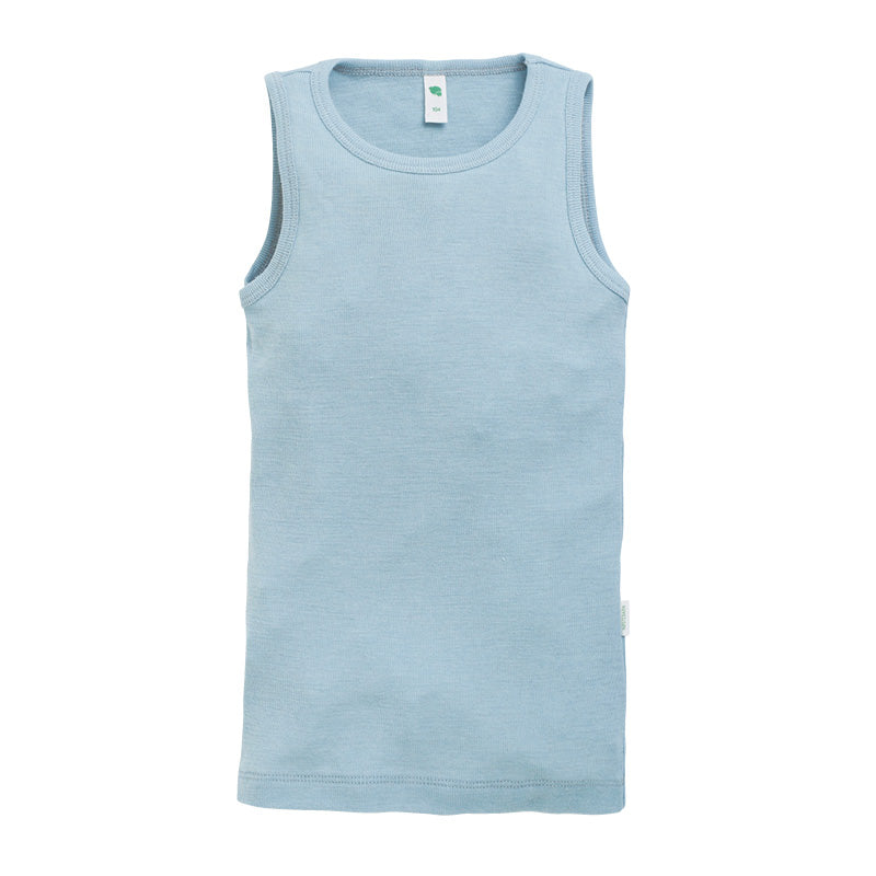 Singlet i ull med silke
