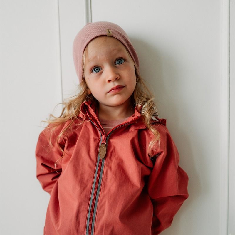 Lue i ull med silke - Lys rose