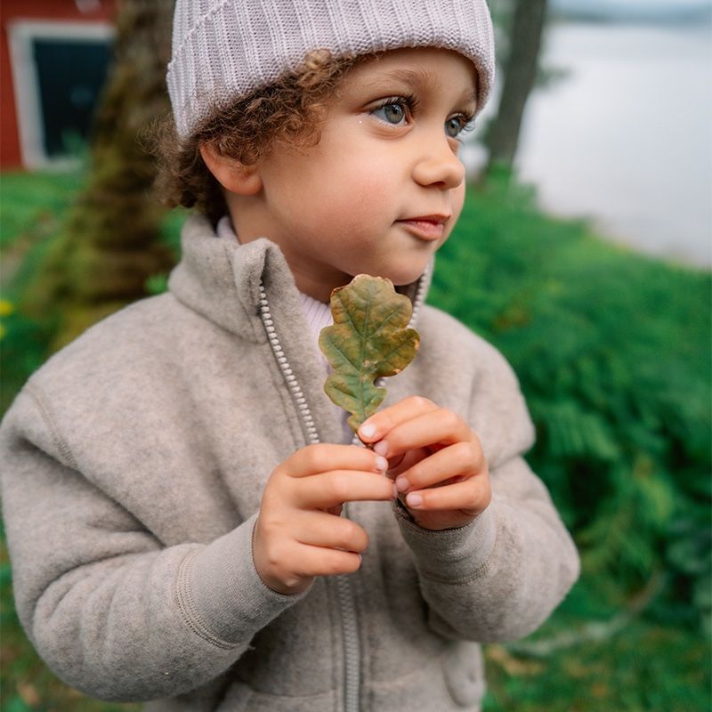 Jakke i ullfleece til barn - Linfarget