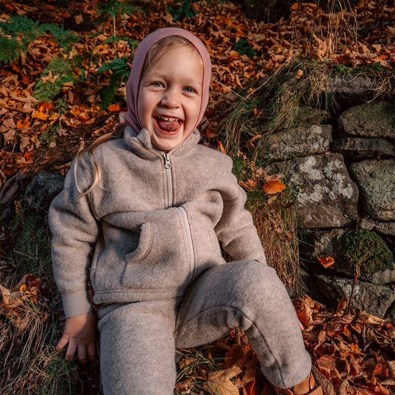 Jakke i ullfleece til barn - Linfarget