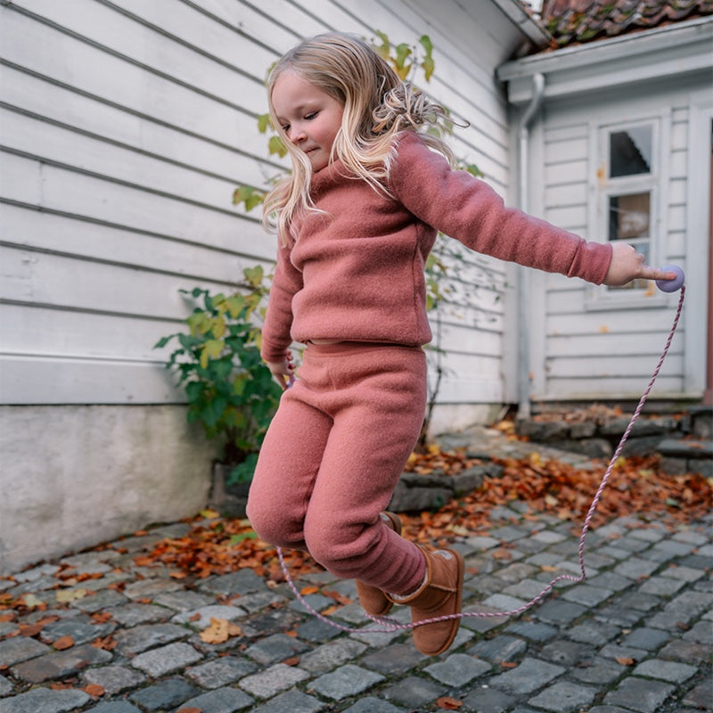 Collegegenser i ullfleece til barn - Mørk rose
