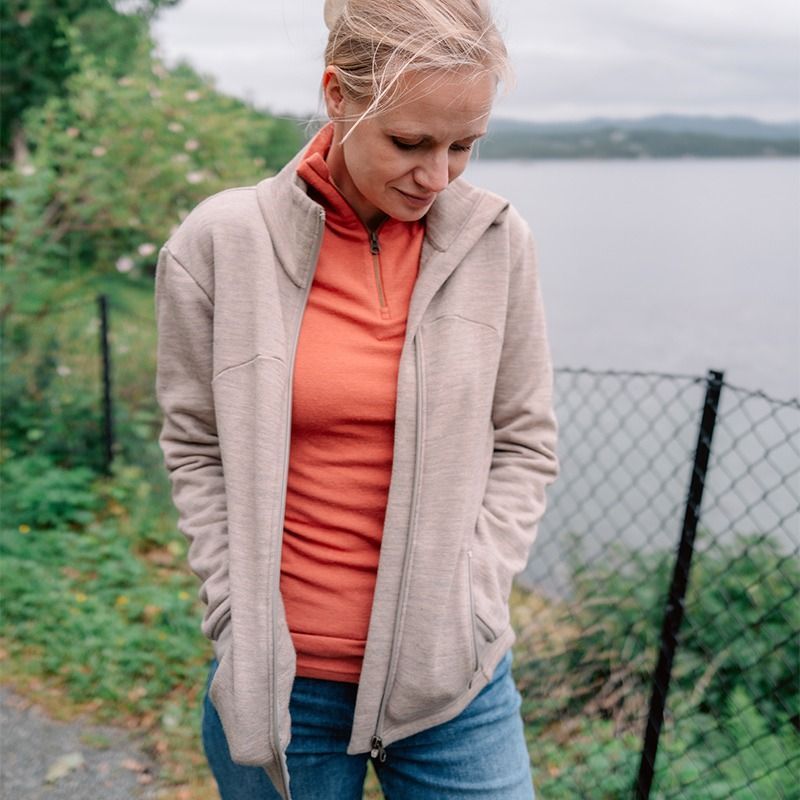 Damejakke i ullfrotté - Lin