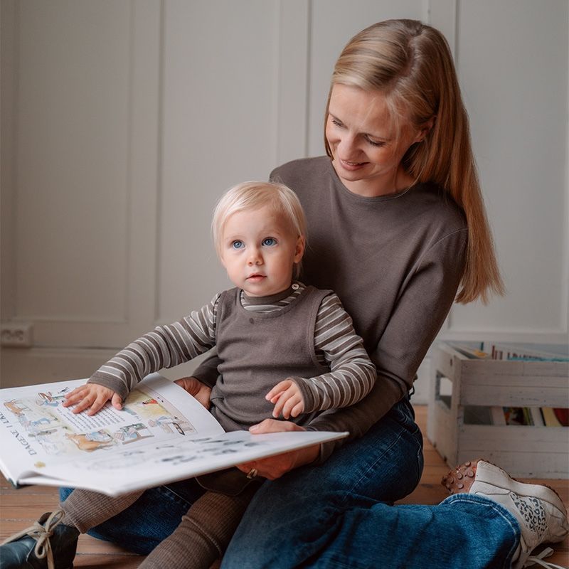 Løs genser i ull - Brun
