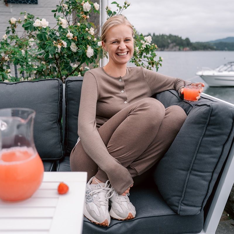 Kosebukse i ull med silke - Brun