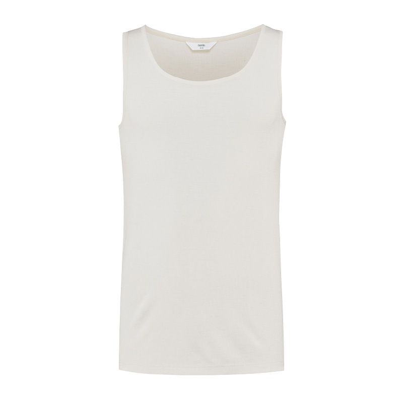 Singlet i ull med silke unisex - Natur - Hvit/natur
