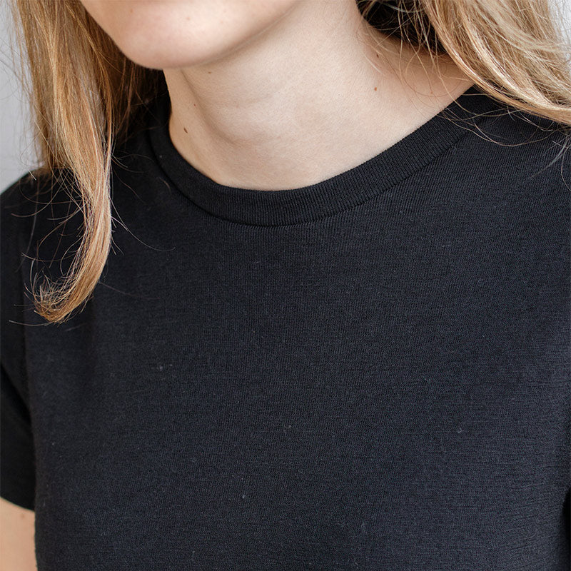 Lang t-skjorte/kjole i ull med silke
