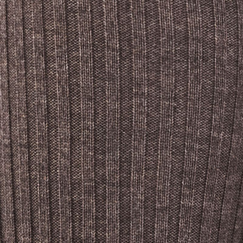 Ribbestrikket ullbukse - Brun - swatch